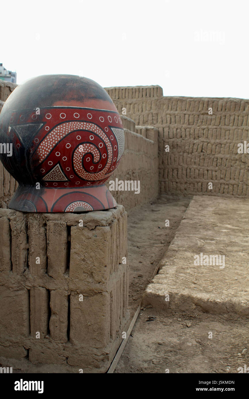 Huaca Pucllana ruins in the Miraflores district of Lima, Peru Stock Photo