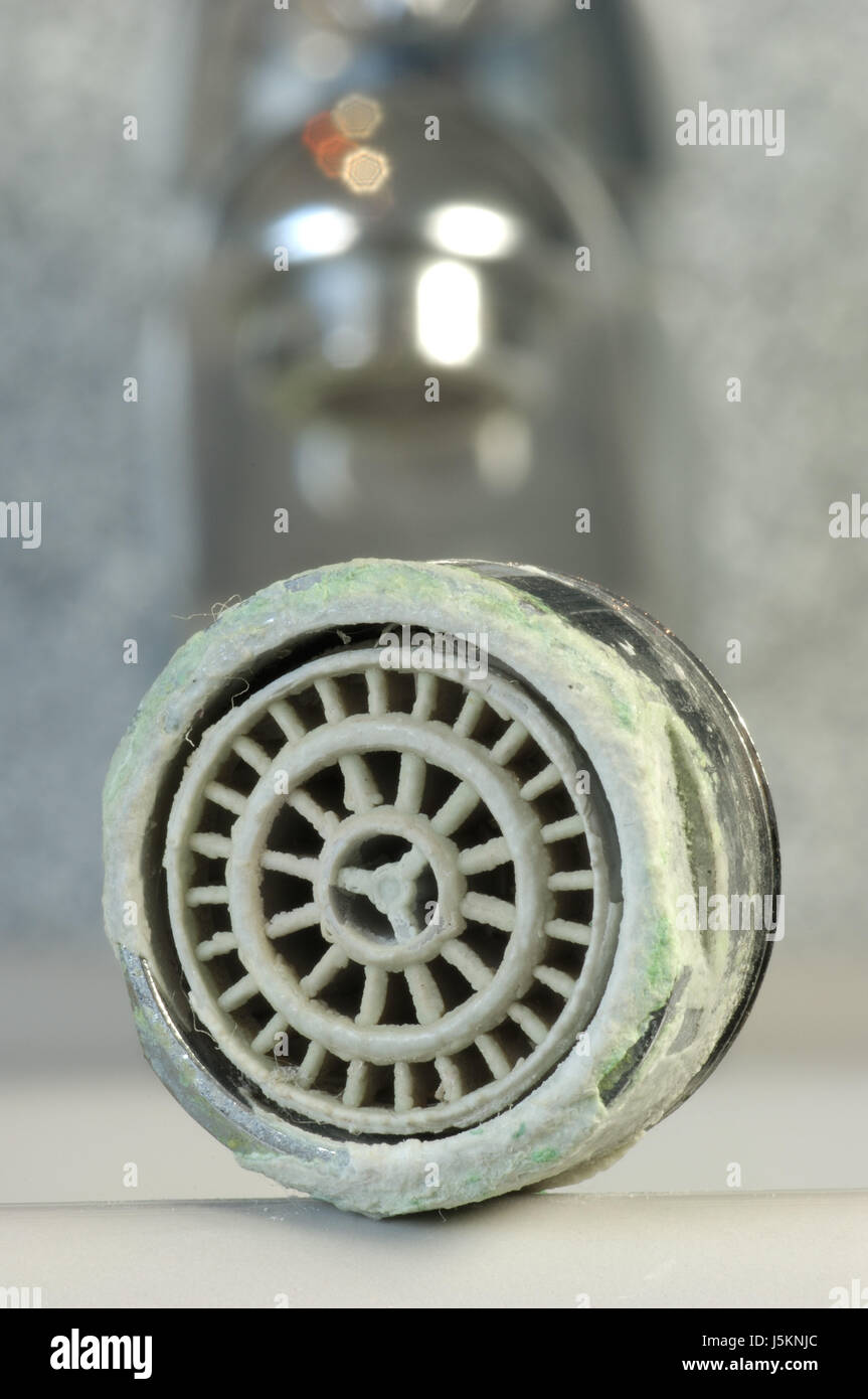 calcified faucet aerator ago Stock Photo