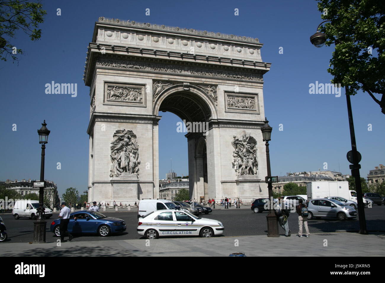 monument traffic transportation arc sightseeing paris lanterns france square Stock Photo
