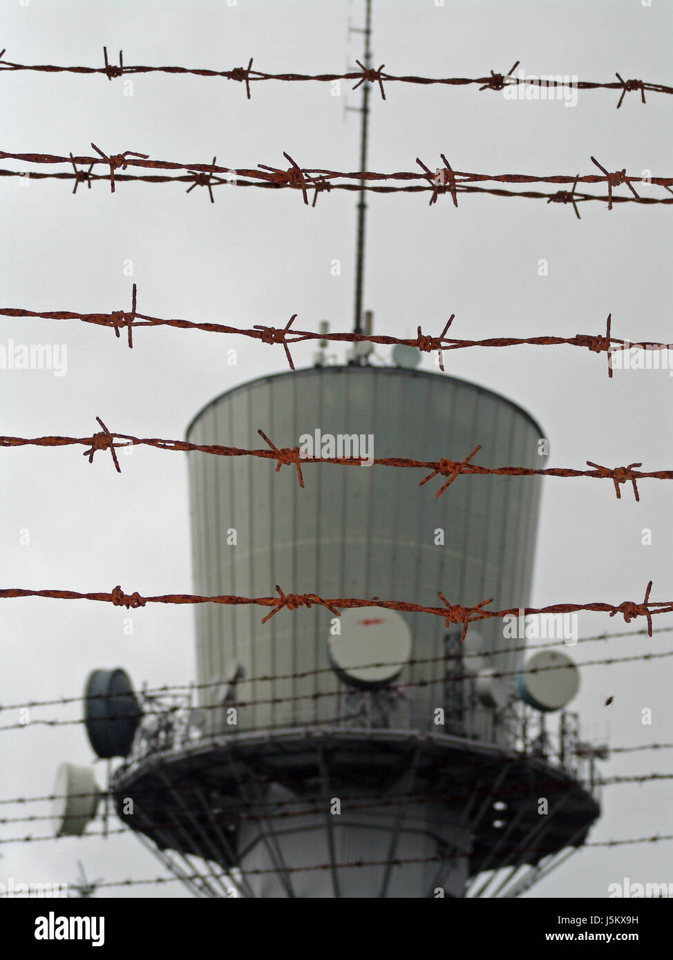 telephone phone cellphone mobile mobile phone engineering fence television Stock Photo
