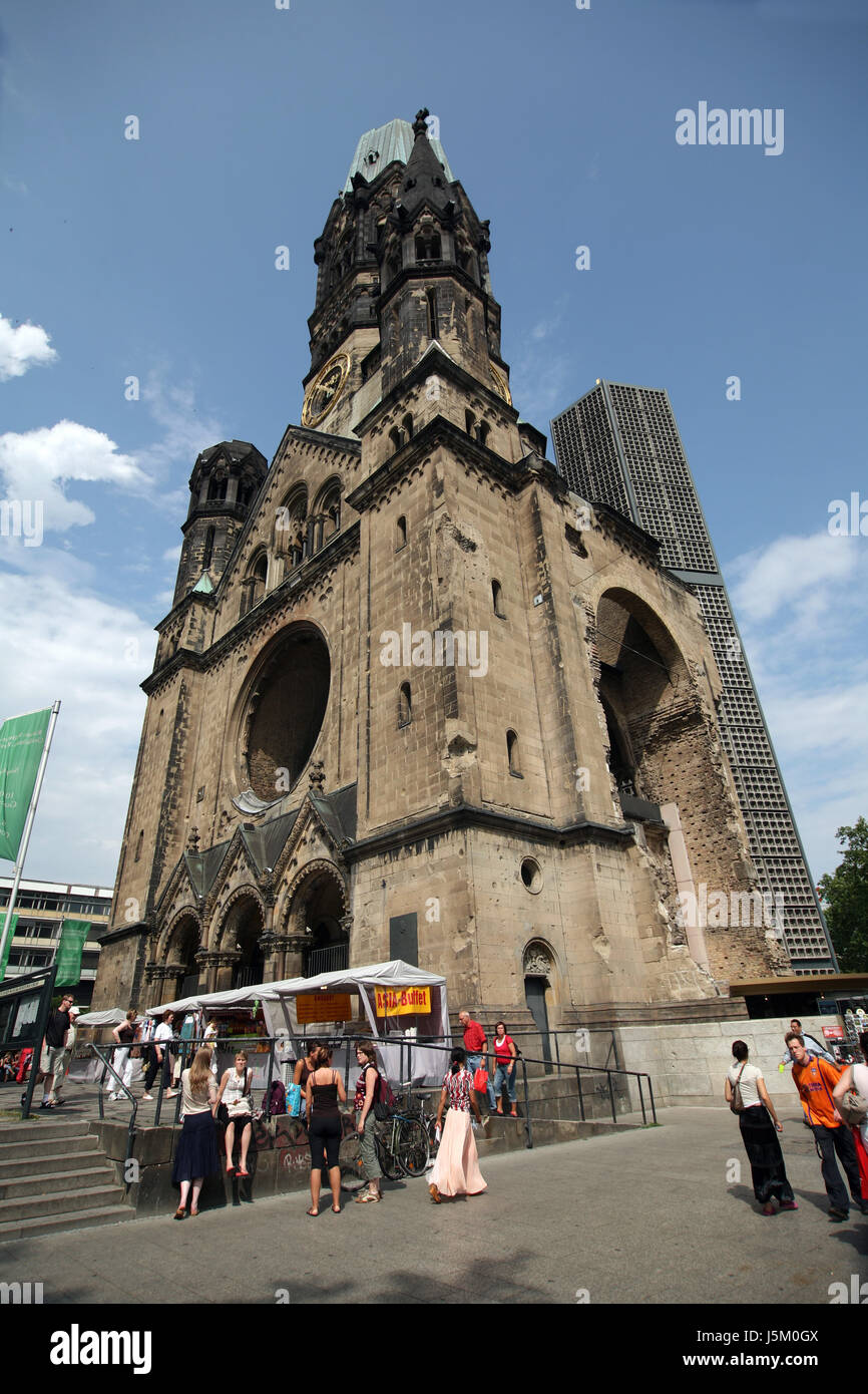 blue church memorial berlin ruin belfry evangelic breitscheidplatz egon Stock Photo