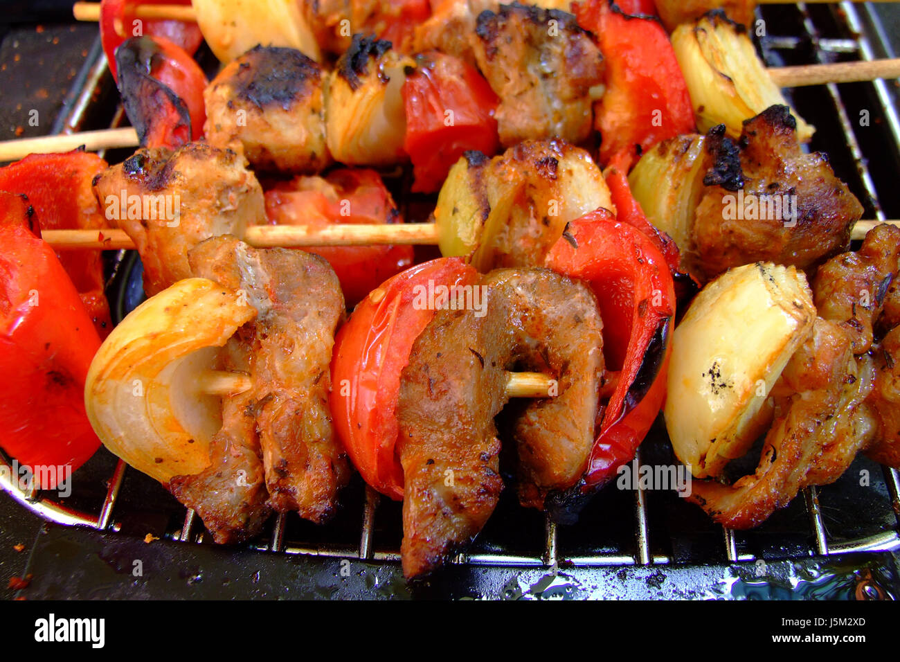 summer summerly taste vegetable onion paprika peppers grill barbecue barbeque Stock Photo