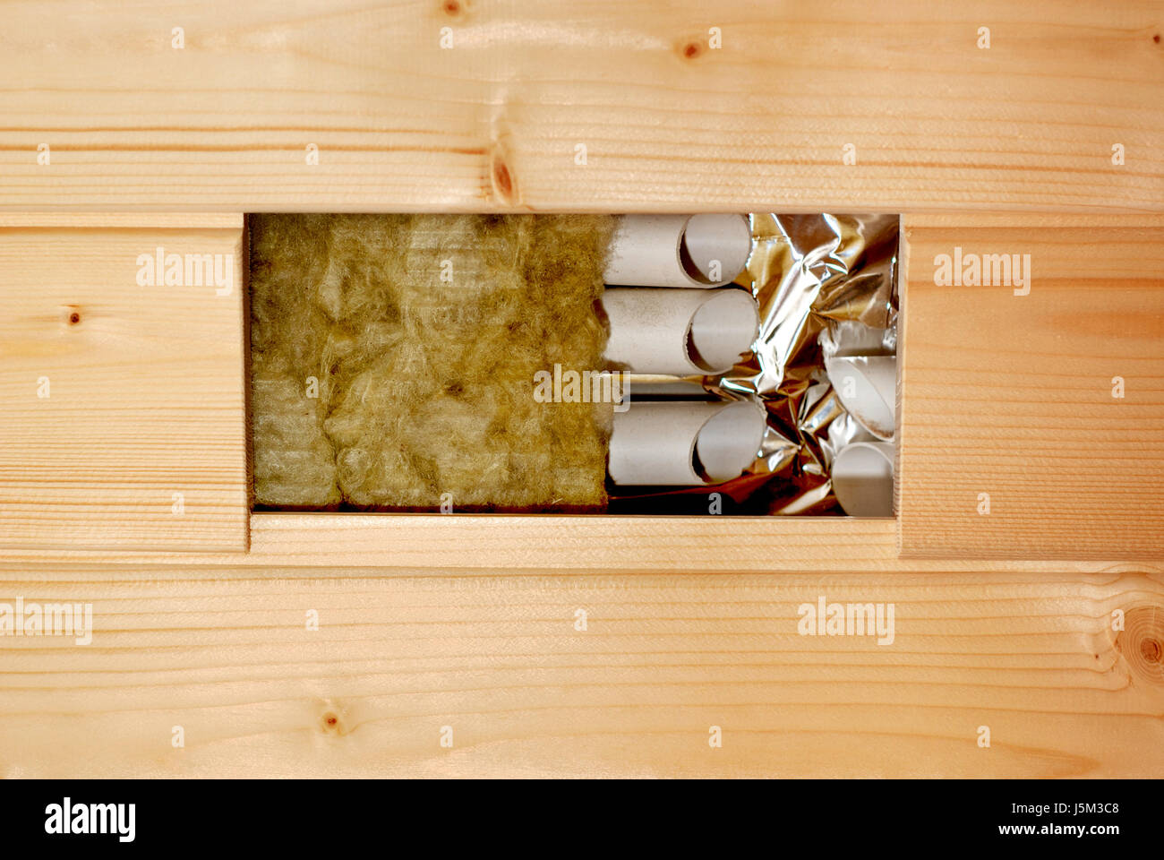internal structure of sauna elements Stock Photo