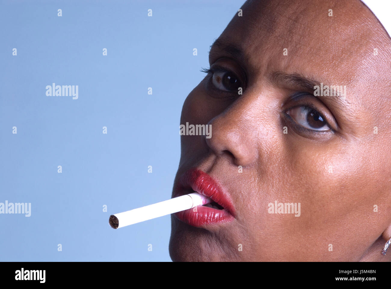 smoke smoking smokes fume cigarette health insalubrious consumption face black Stock Photo