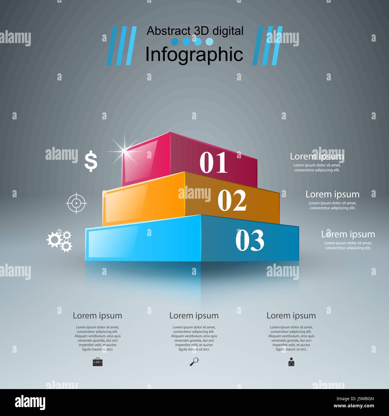 Abstract 3D digital illustration Infographic Stock Vector Image & Art ...