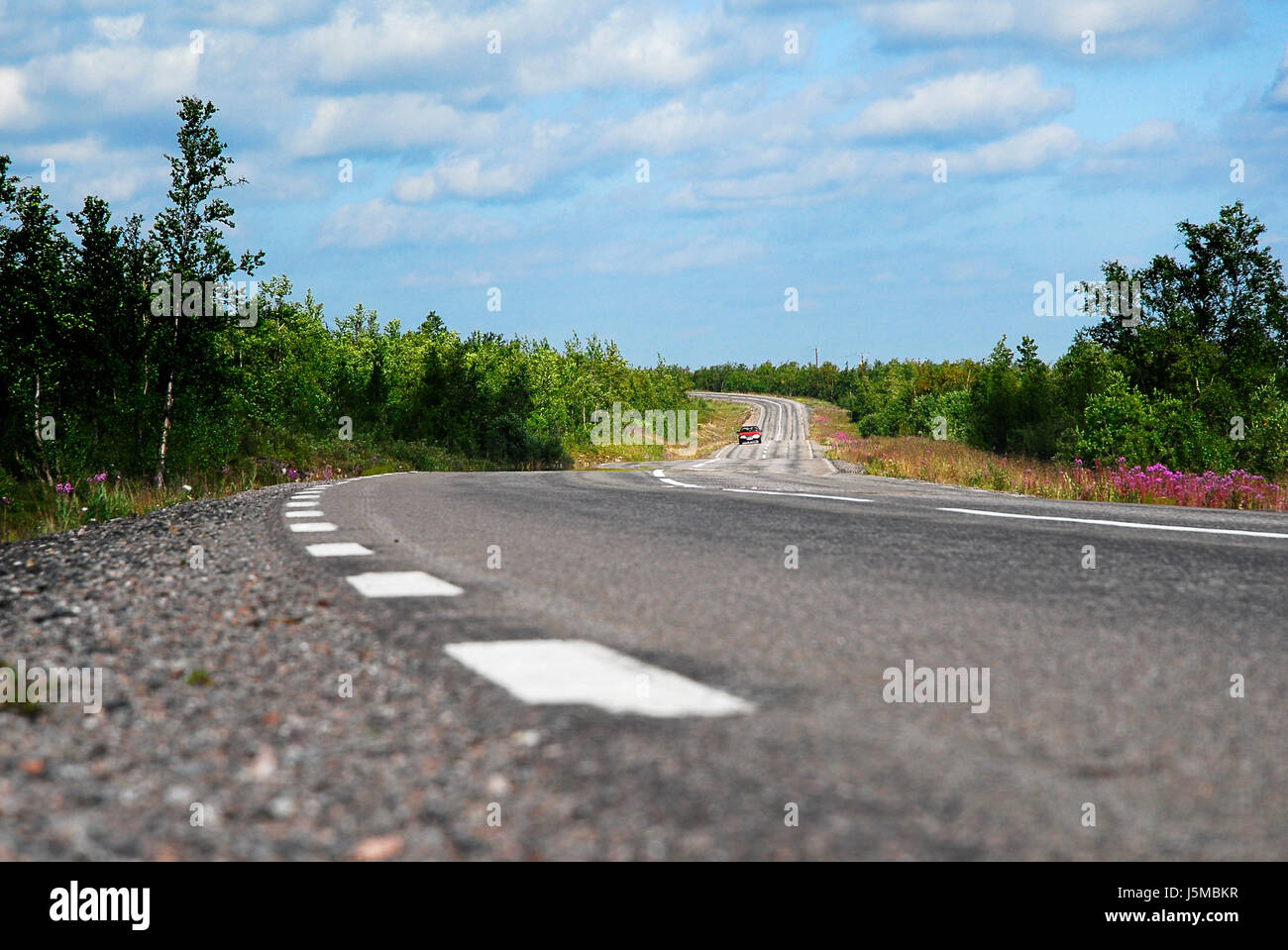 horizon wild car automobile vehicle means of travel motor vehicle width sweden Stock Photo