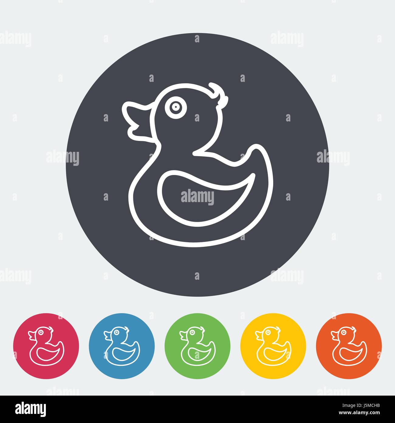 Duck icon. Thin line flat vector related icon for web and mobile ...