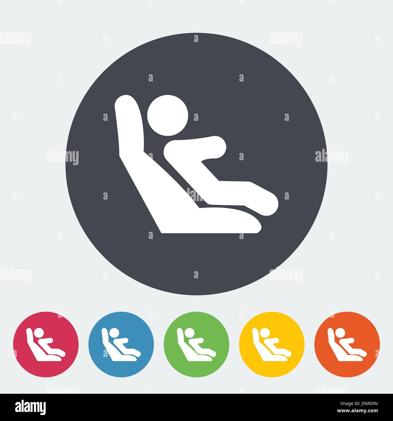 Lower anchors and tethers for children. Single flat icon on the circle ...