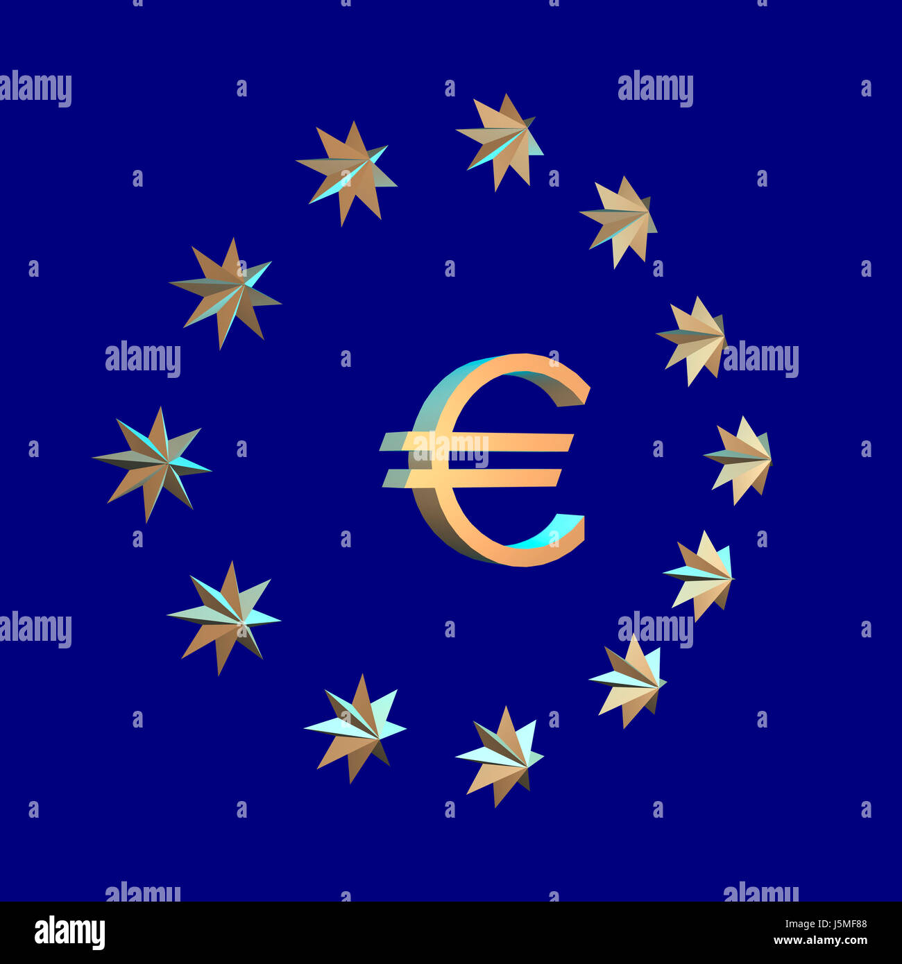 european flag with euro sign Stock Photo