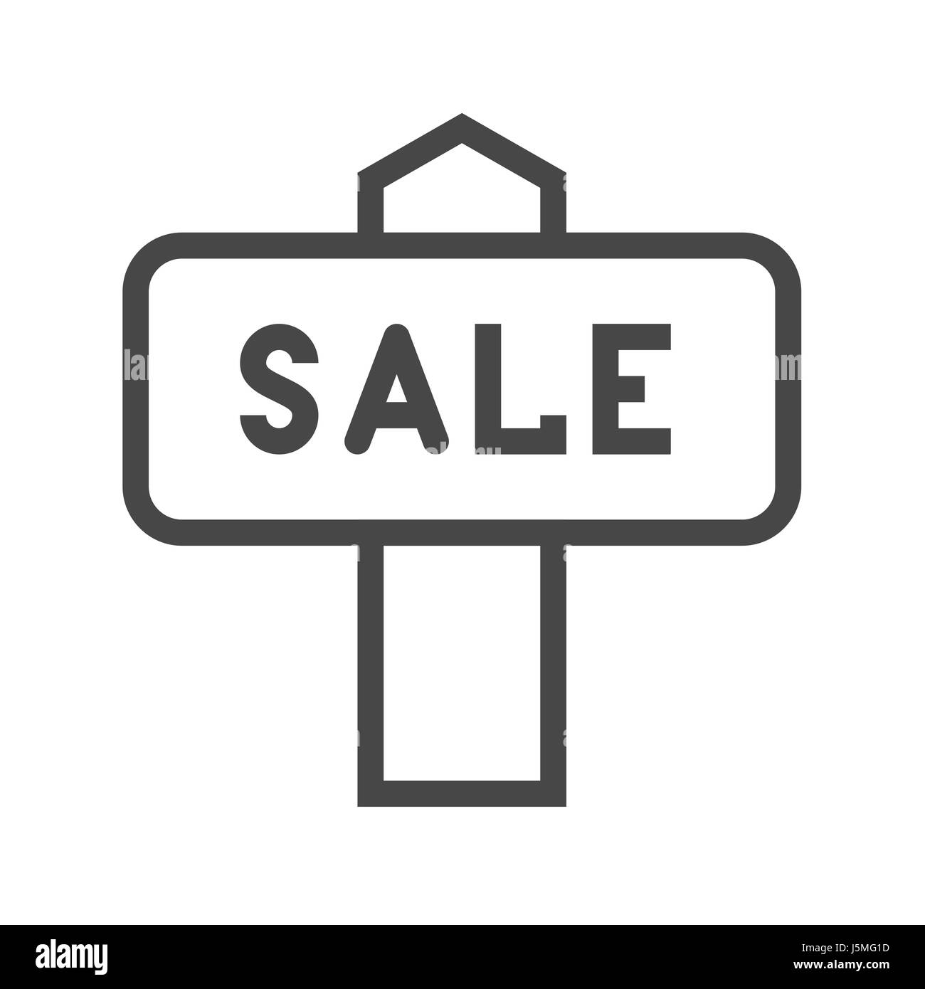 Nameplate Sale Thin Line Vector Icon. Flat icon isolated on the white background. Editable EPS file. Vector illustration. Stock Vector