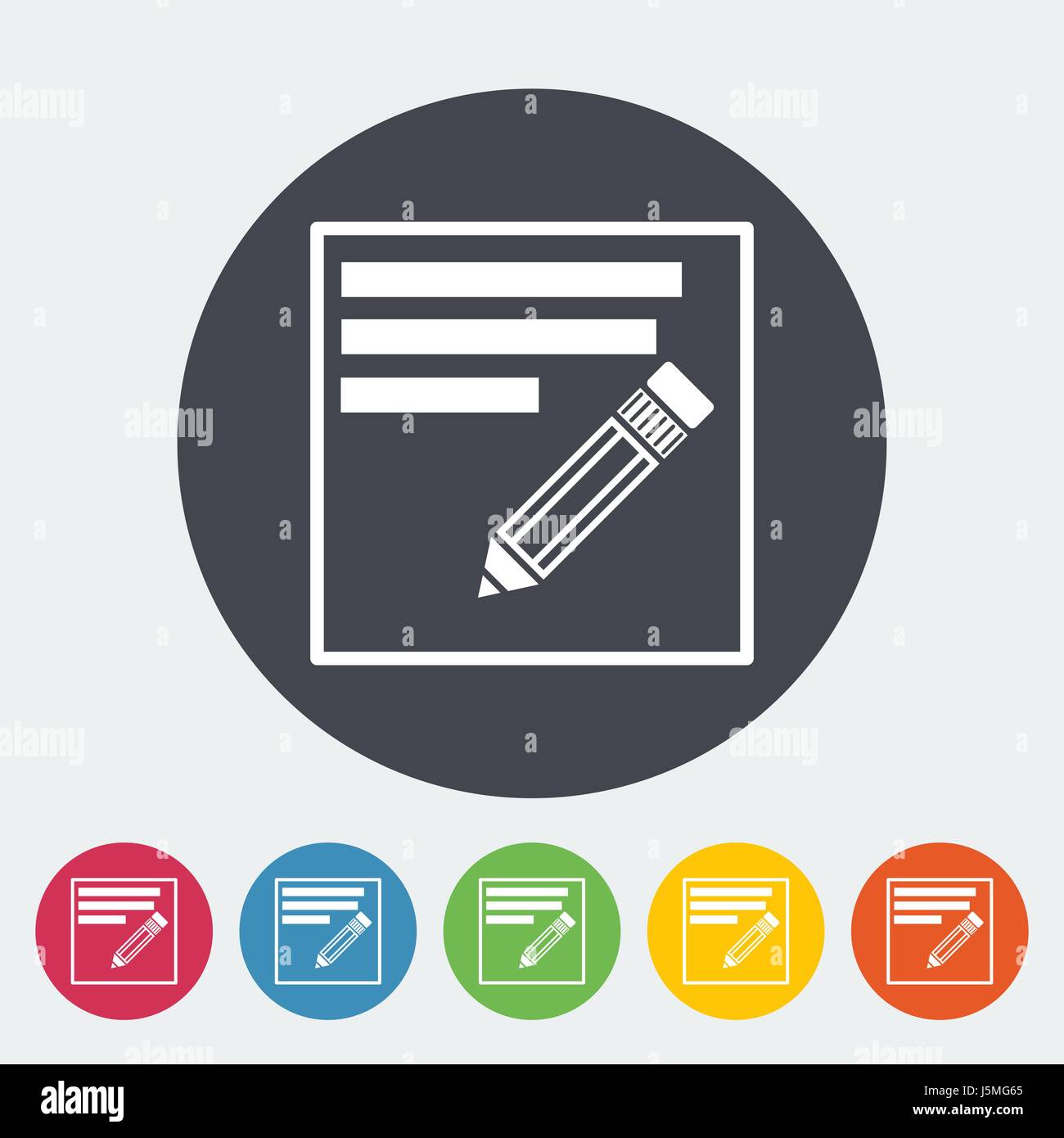 Note. Single flat icon on the circle. Vector illustration Stock Vector ...
