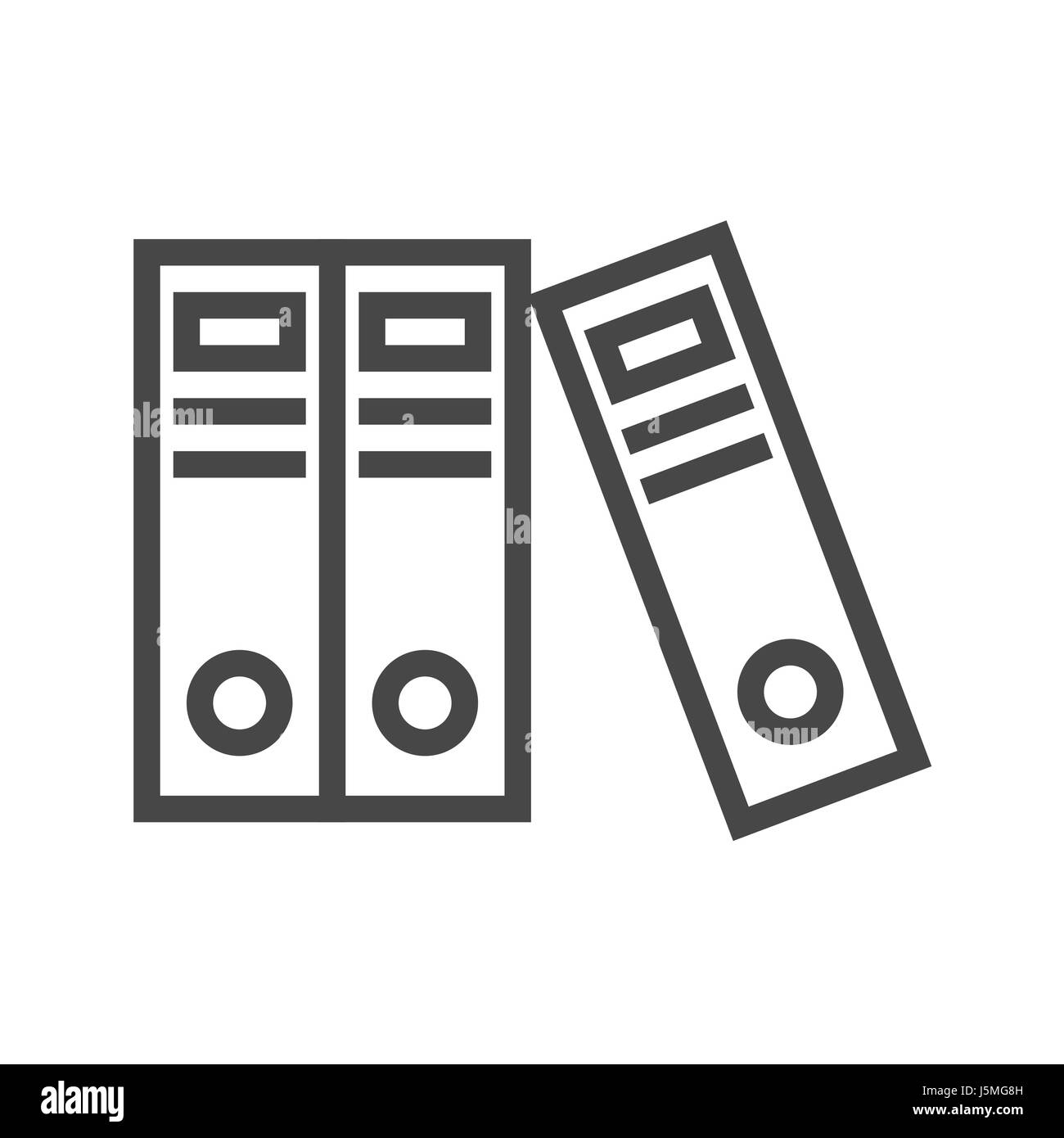 Office Folders Thin Line Vector Icon. Flat icon isolated on the white ...