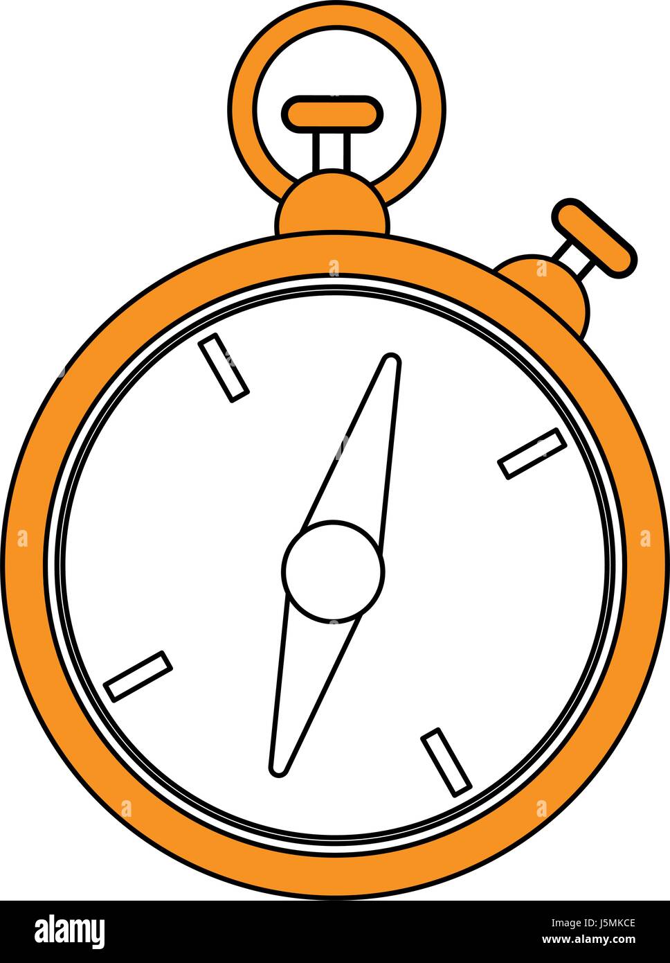 color silhouette image yellow stopwatch icon Stock Vector Image & Art ...