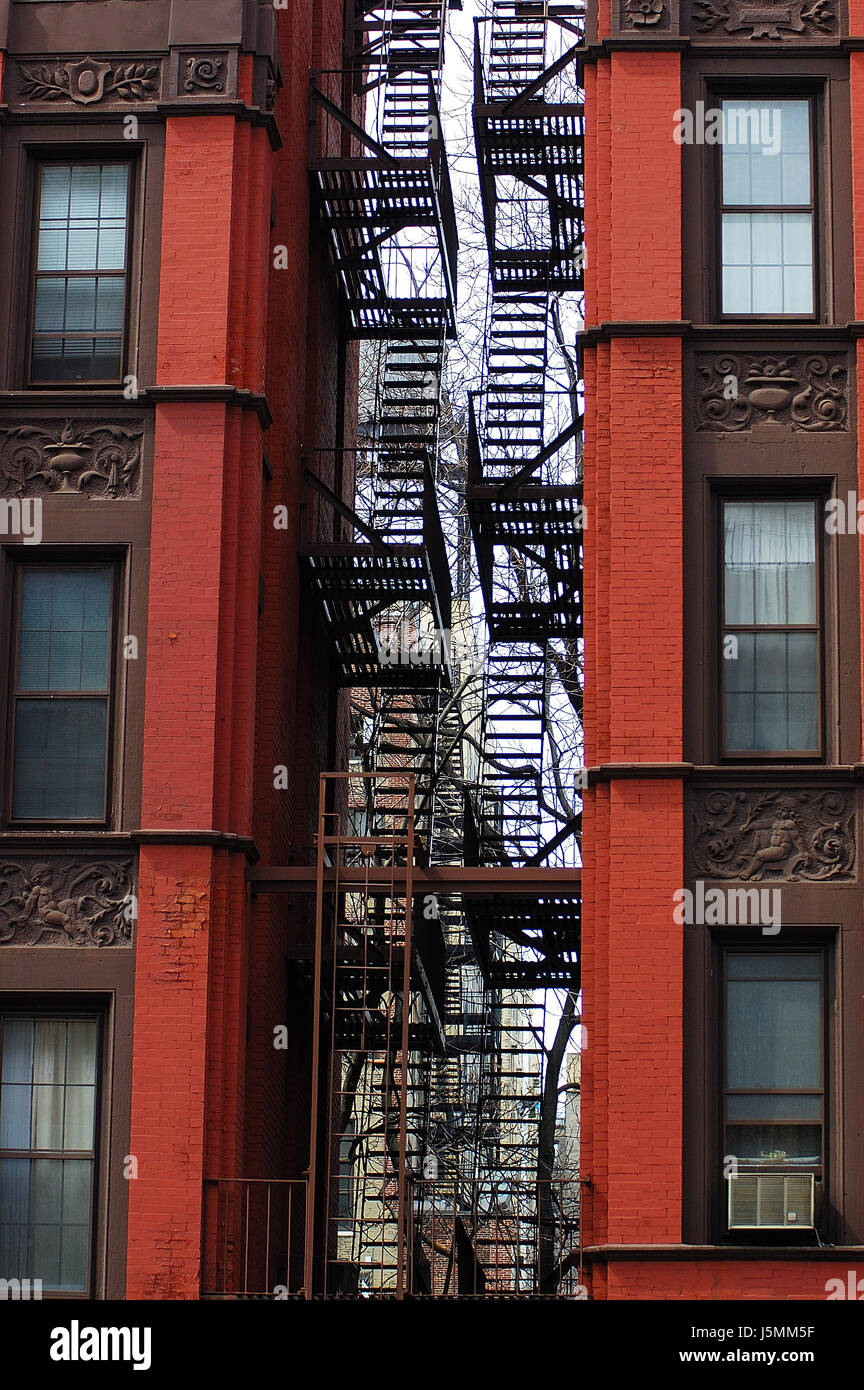fire escapes in new york Stock Photo Alamy