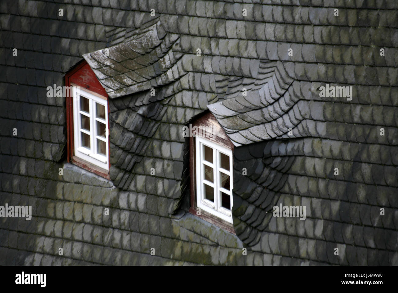 Window Porthole Dormer Window Pane Rhine Slate Slated Roof Gable