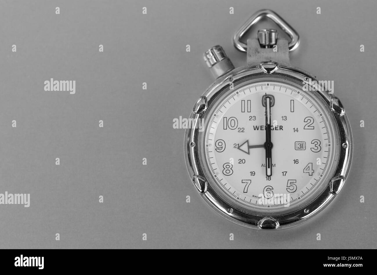 object clock time clockwork pocket watch chronometer analogously schweizer  uhr Stock Photo - Alamy