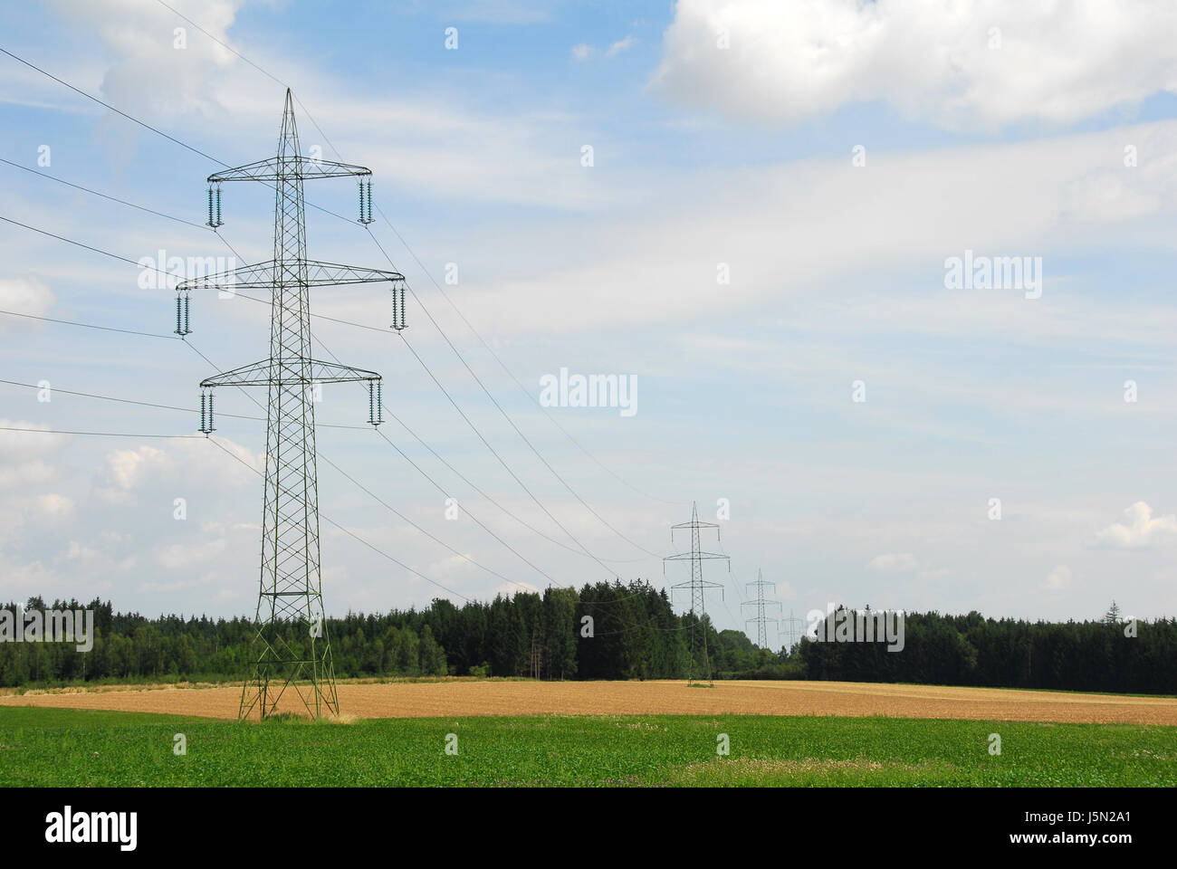 energy power electricity electric power caution voltage high tension danger to Stock Photo