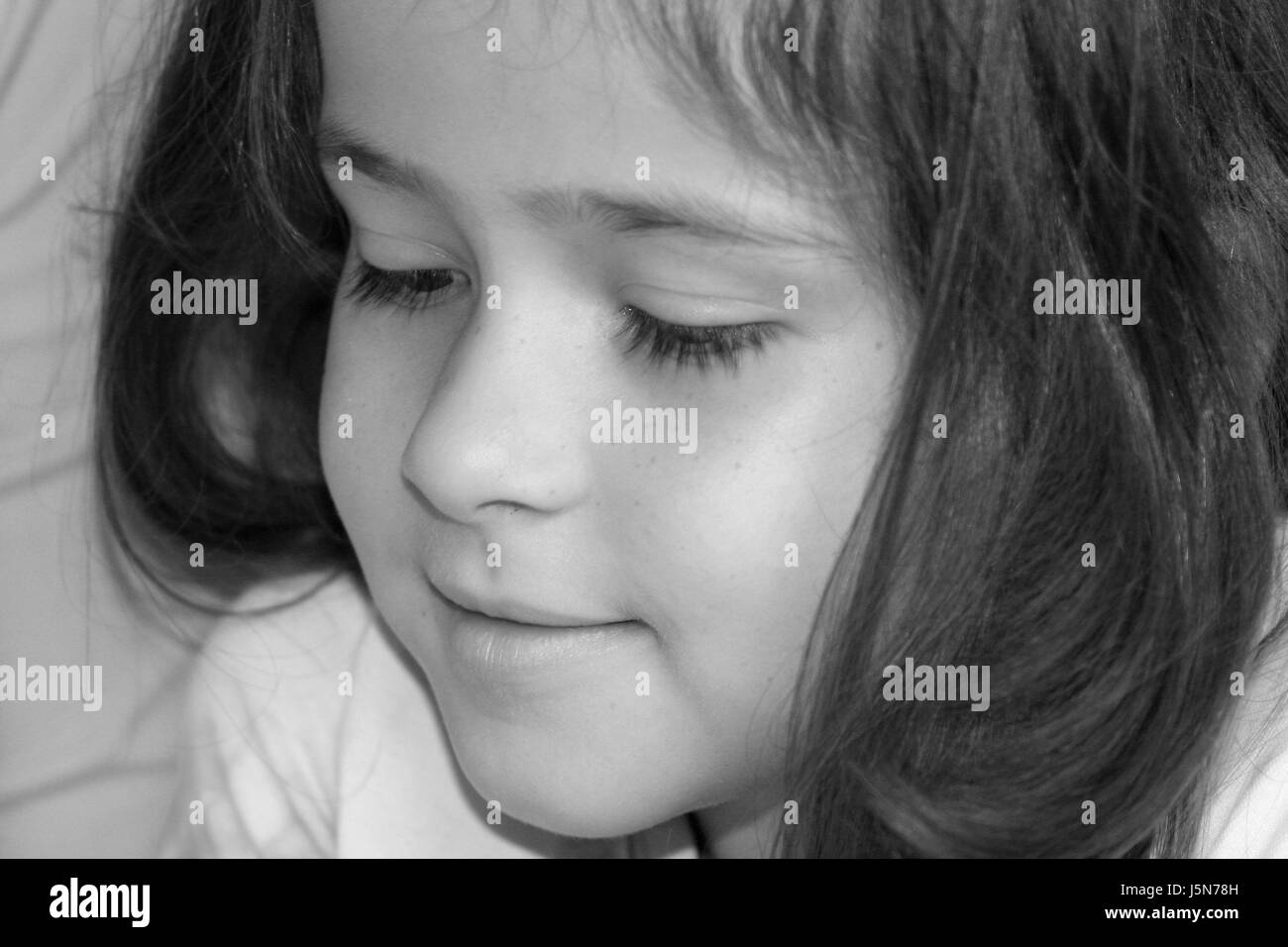 Little girl smile Black and White Stock Photos & Images - Alamy