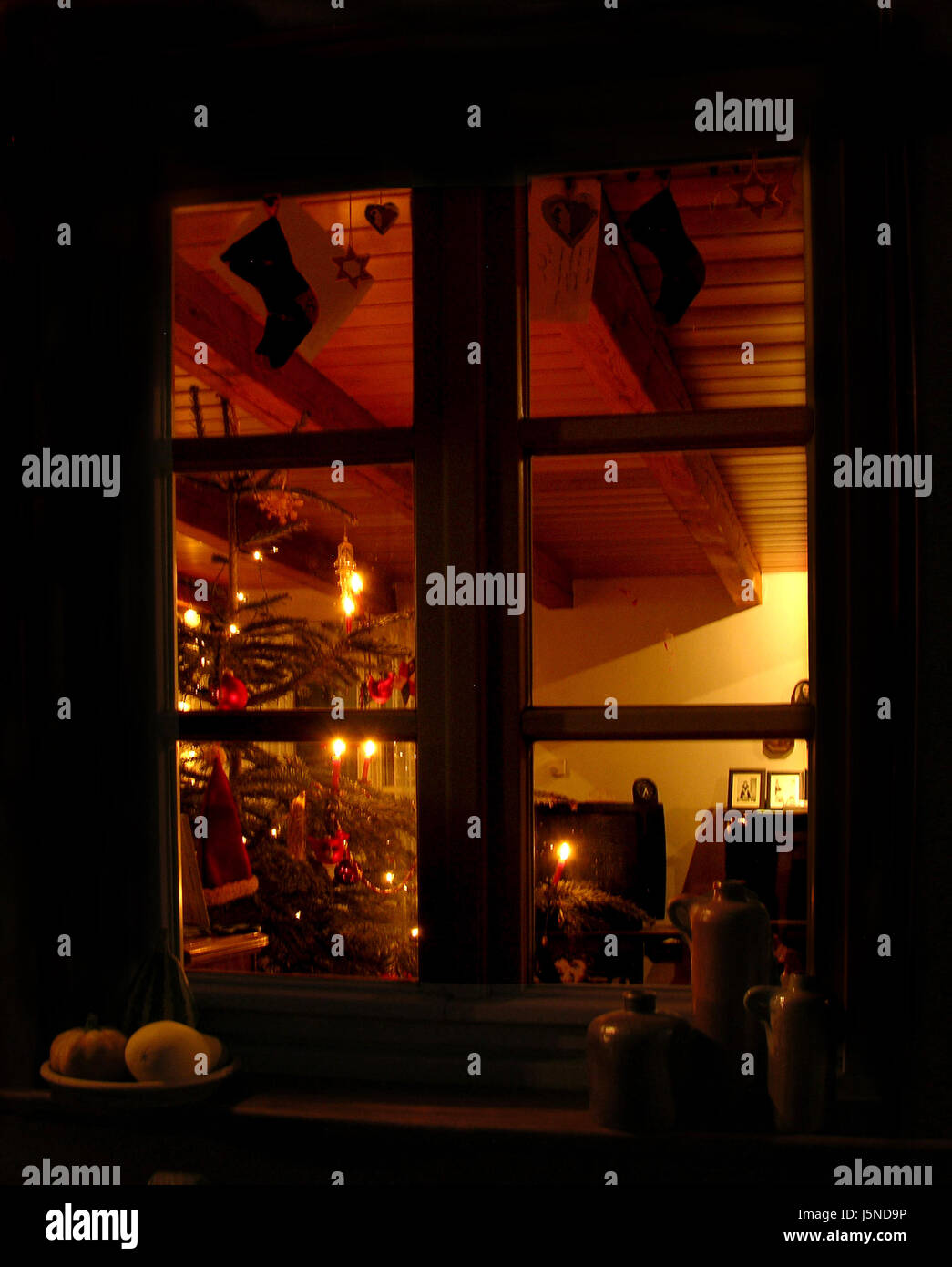 house building window porthole dormer window pane snug night nighttime ...