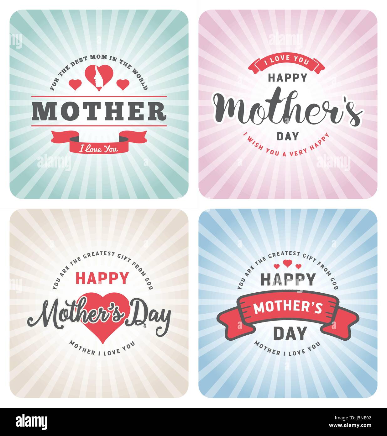 Beautiful Mother's Day Badges and Labels Design for decoration, sticker ...