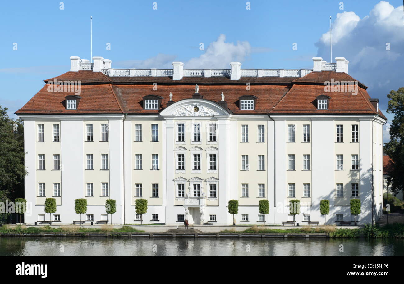 historical berlin museum pre bank building water isle island shore buildings Stock Photo
