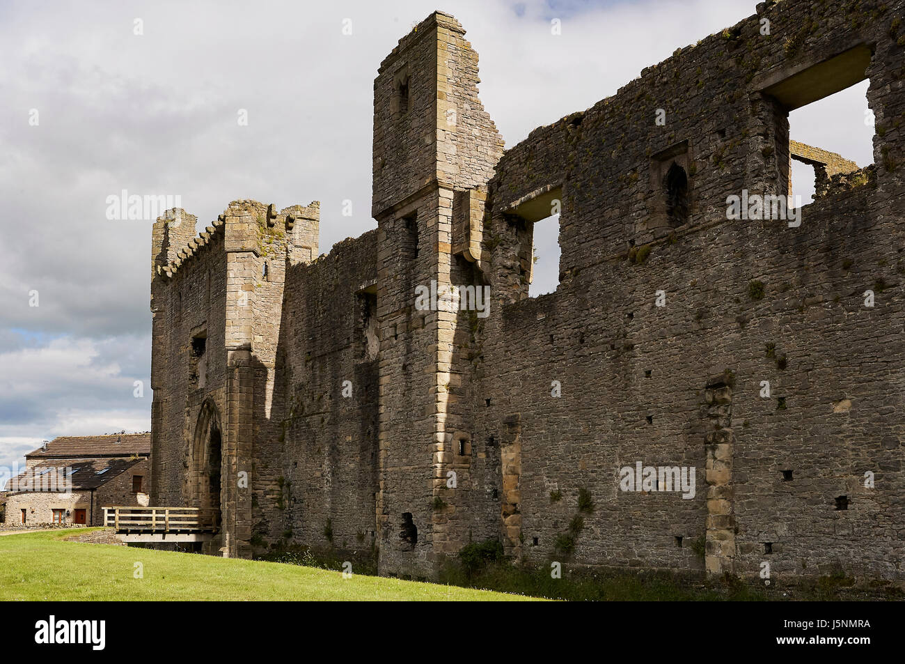 Middleham Castle - landscape view Stock Photo