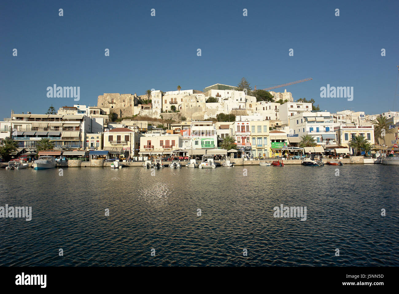 tourism greece fortress city view seaport naxos kykladen naxos-stadt chora Stock Photo