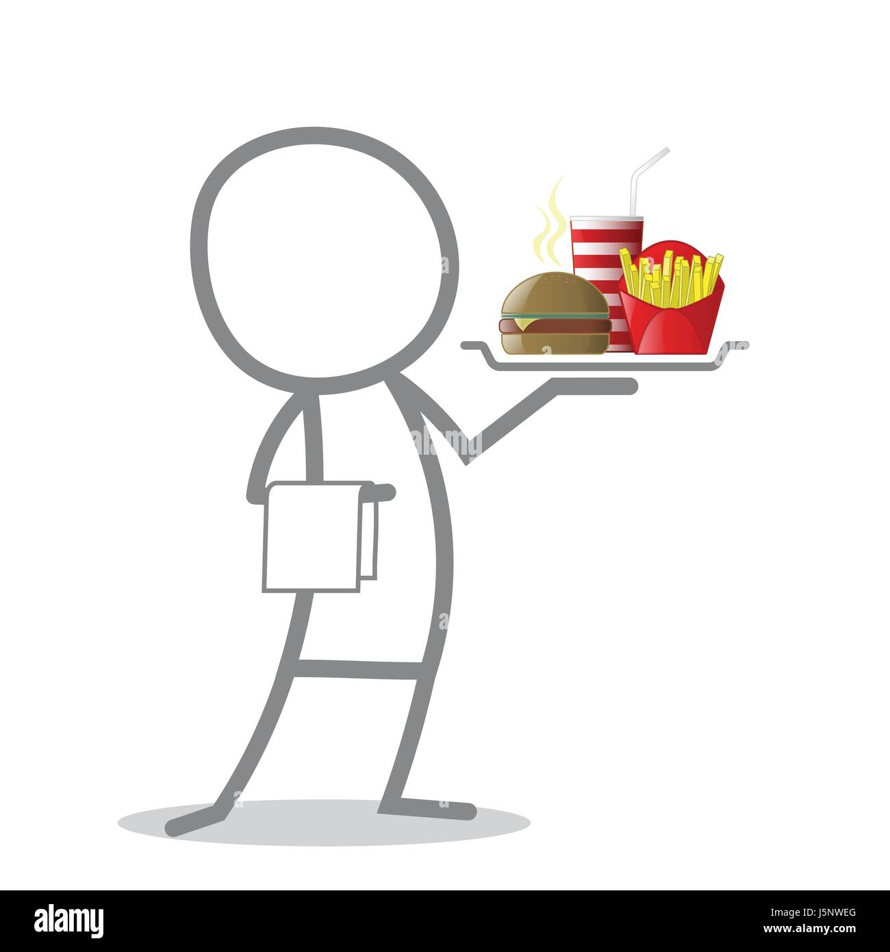 Waiter holding fast food tray hi-res stock photography and images - Alamy