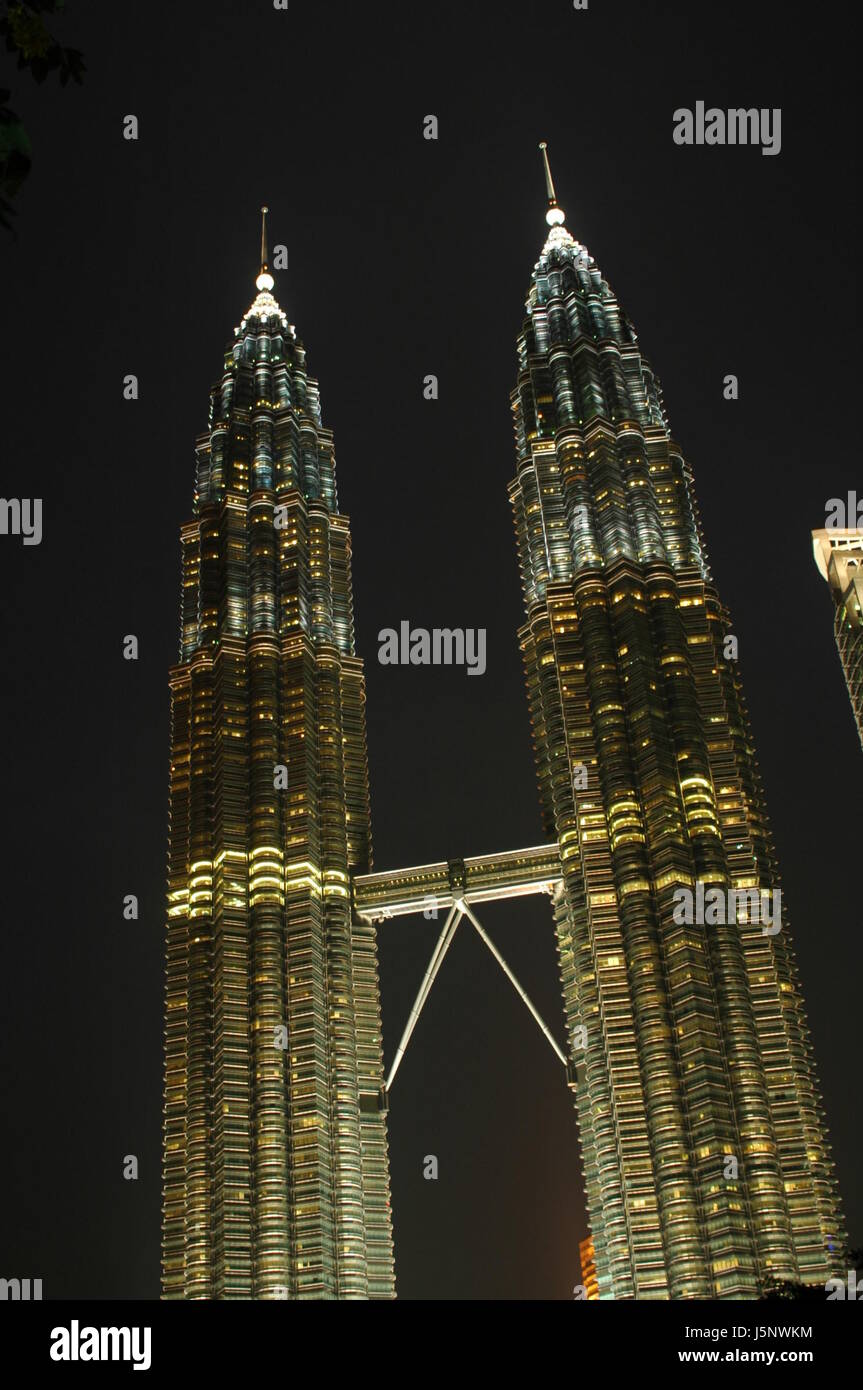 city town night nighttime malaysia skyscrapers skyscraper building buildings Stock Photo