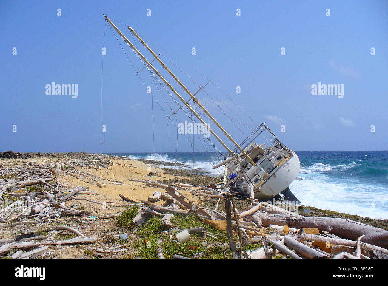 stranded nobel yacht Stock Photo