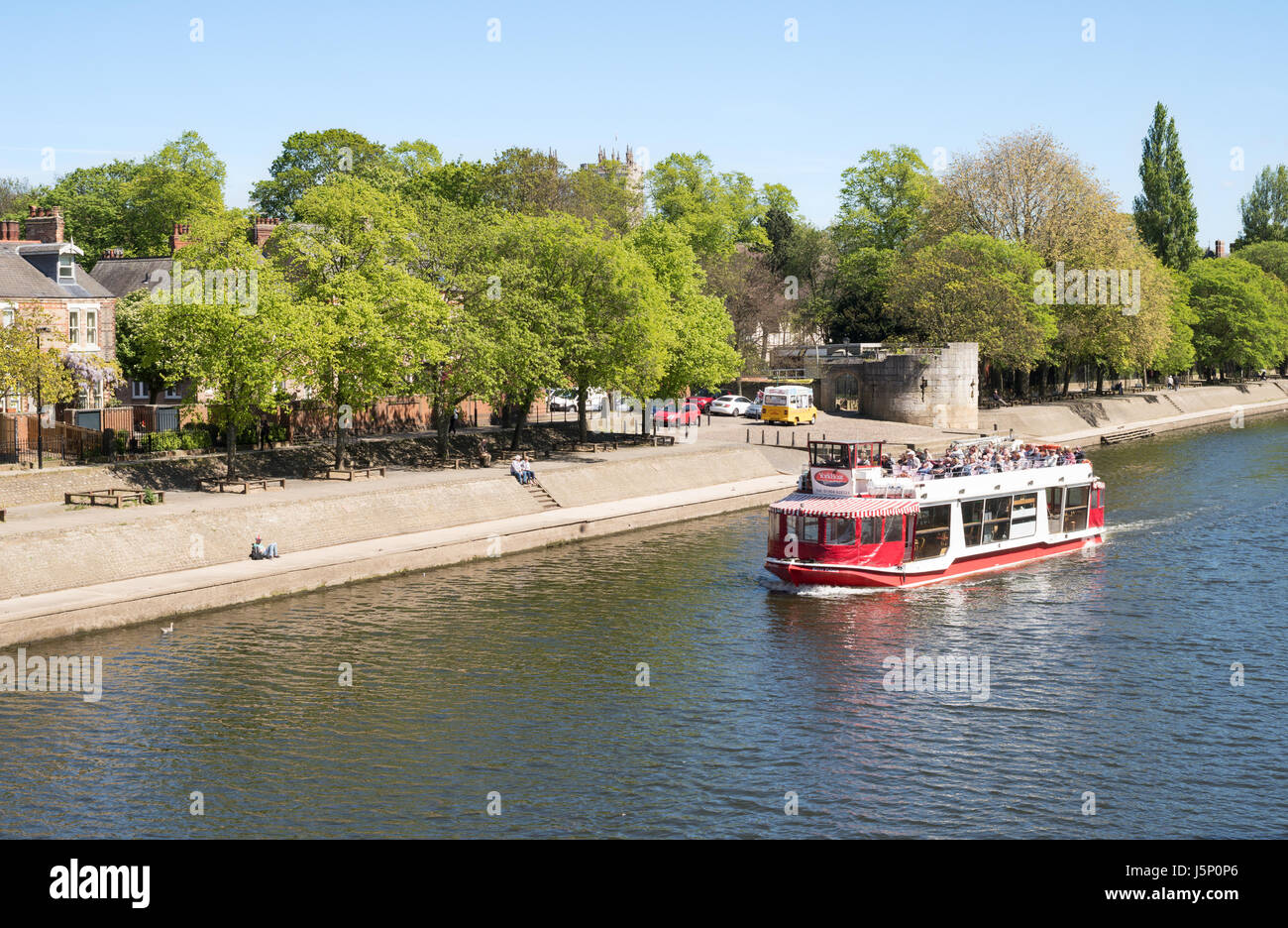 YorkBoat river trip on the Ouse, York, North Yorkshire, England, UK Stock Photo