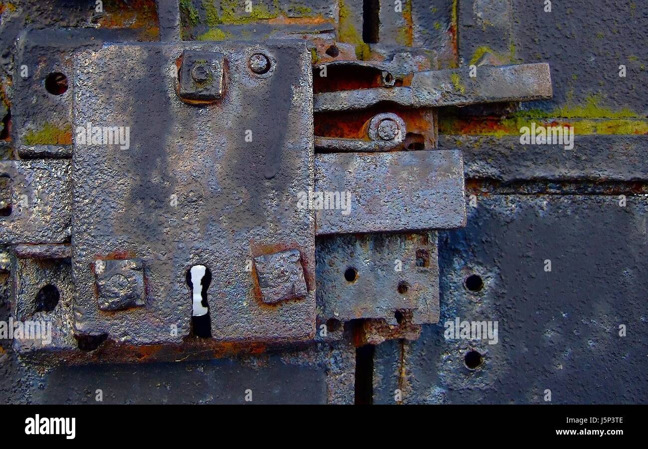 Lock Goal Passage Gate Archgway Gantry Door Iron Metal Rusty Rust