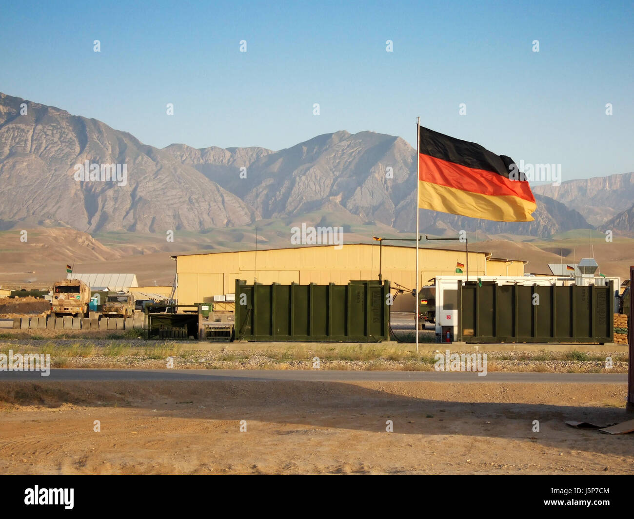 mountains soldier flag german armed forces terror afghanistan structure Stock Photo