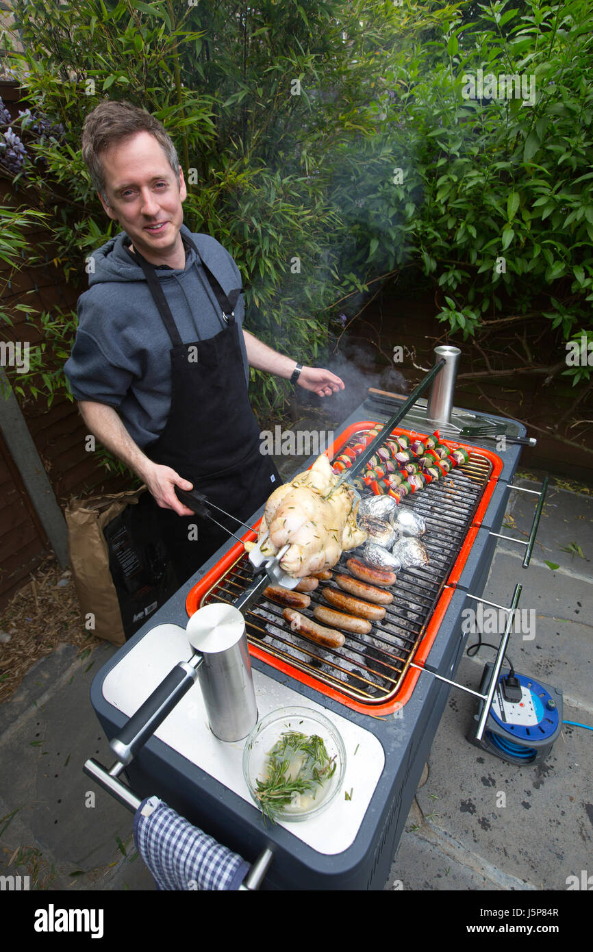 Heston Blumenthal’s Everdure Hub barbecue, big, grey monolith of a new genre of Michelin-starred barbecues, London, England, UK Stock Photo