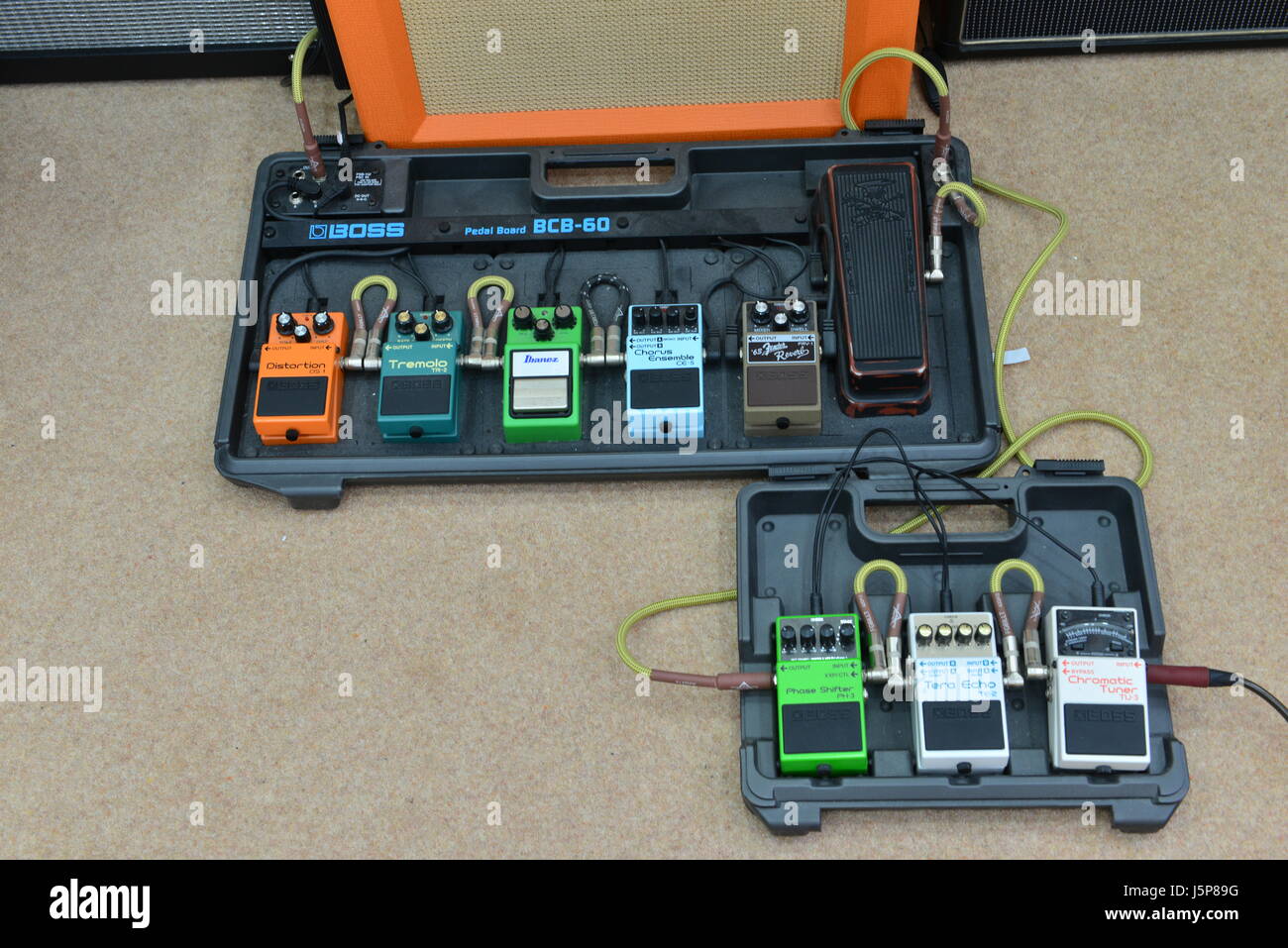 Guitar effects pedals Stock Photo Alamy