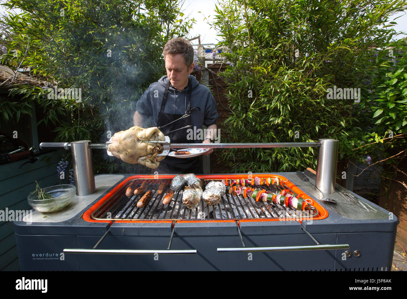 Heston Blumenthal's Everdure Hub barbecue, big, grey monolith of a new  genre of Michelin-starred barbecues, London, England, UK Stock Photo - Alamy