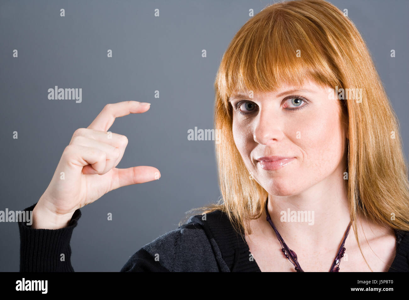 Woman Indicate Show Finger Symbolic Small Tiny Little Short