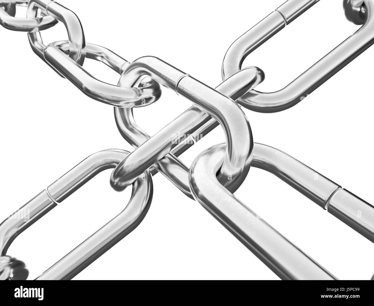 Chain on white background - 3D Rendering Stock Photo