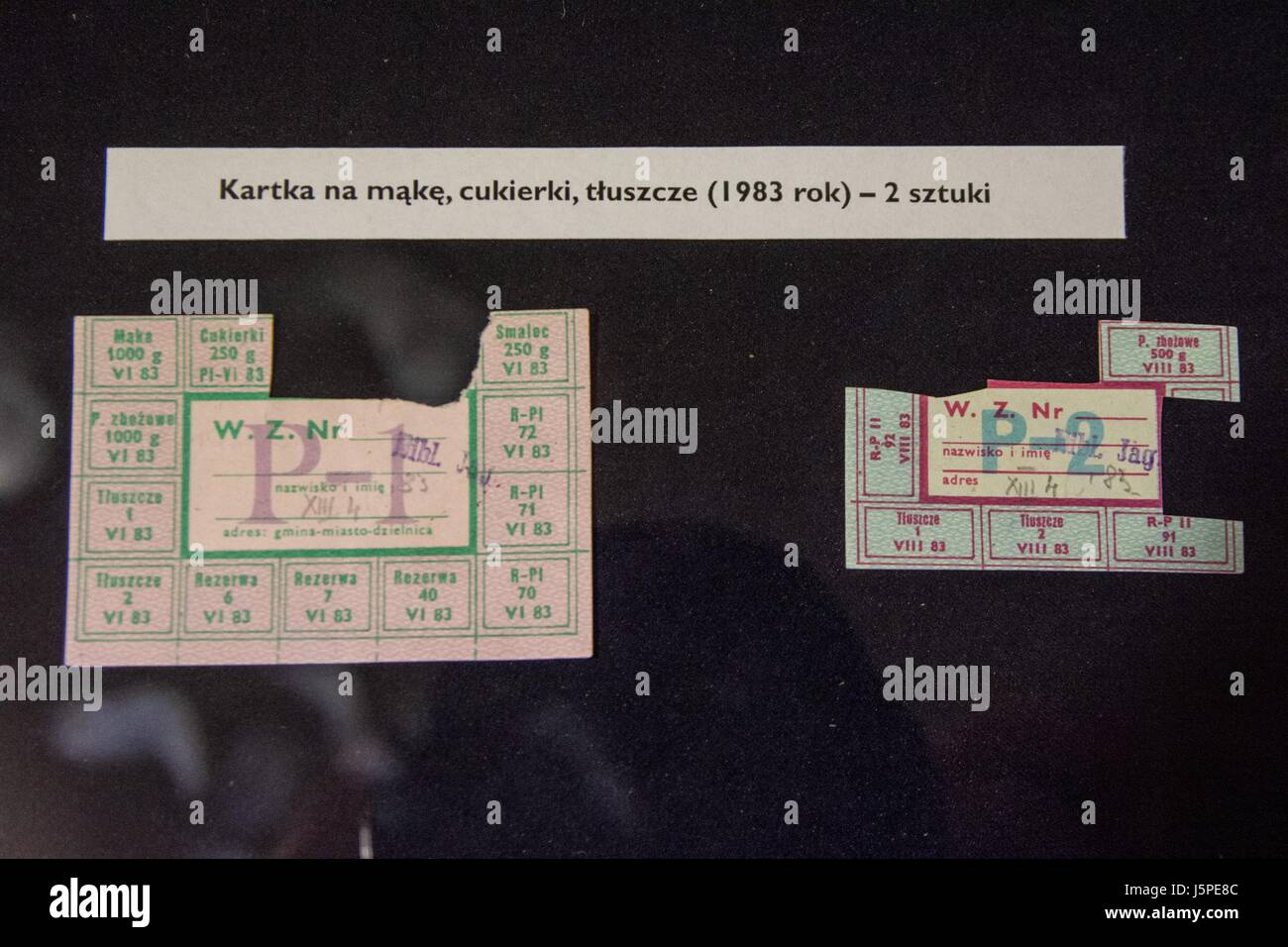 Ration cards used in Poland from August 1976 to July 1989 are exhibited ...