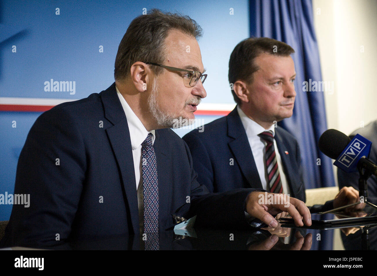 State secretary in the Interior ministry Jakub Skiba (L) and Polish