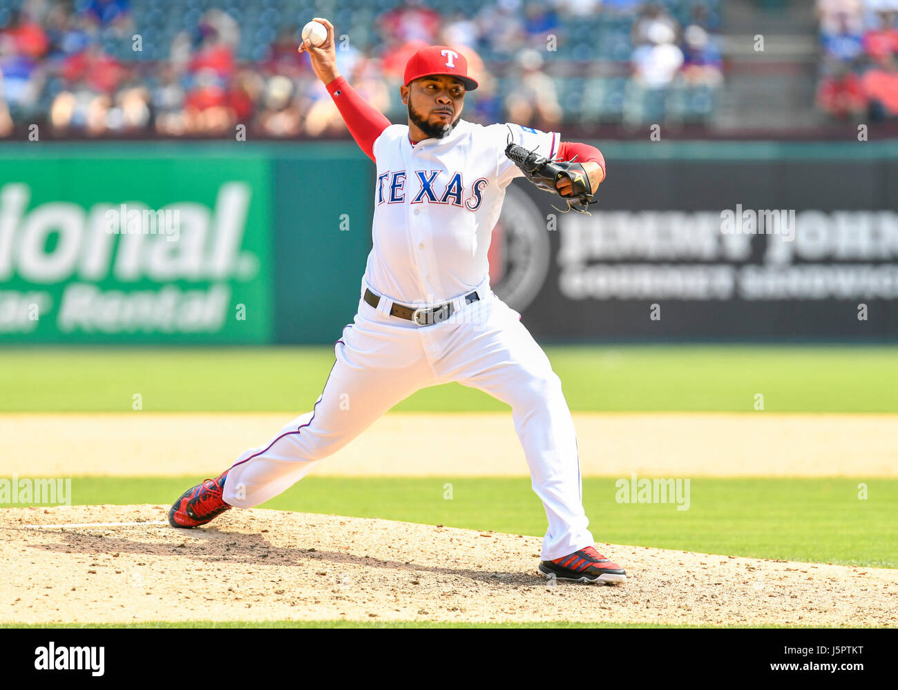 Arlington, Texas, USA. May 18, 2017: Texas Rangers relief pitcher ...