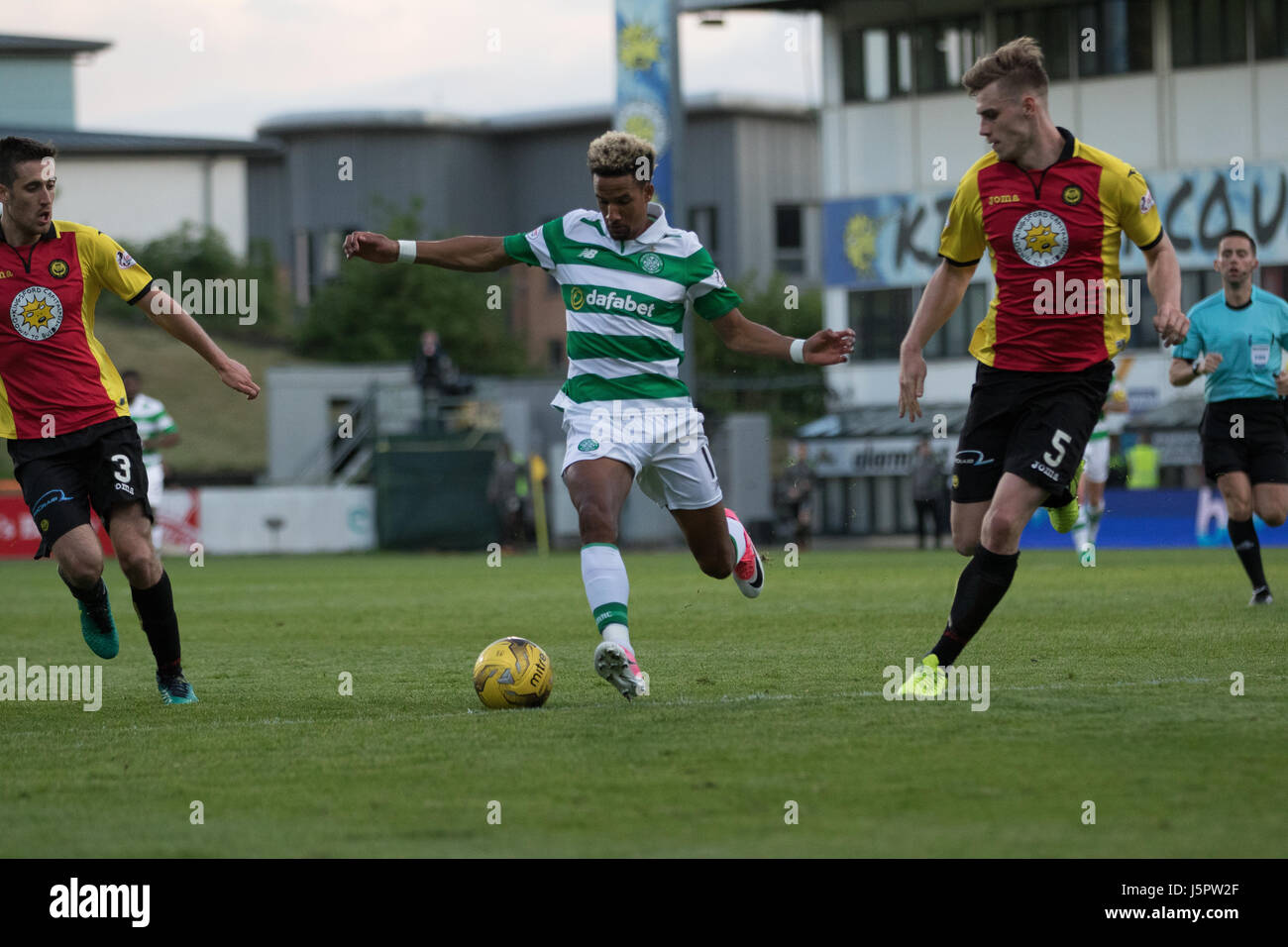 Glasgow, Scotland UK, 18 May 2017, Partick Thistle v Celtic, Firhill Stadium, SPFL Match 5-0. Scottish Premiership  Partick Thistle vs Celtic 7:45pm Thursday 18th May  Firhill Stadium   (Att: 7847) Stock Photo