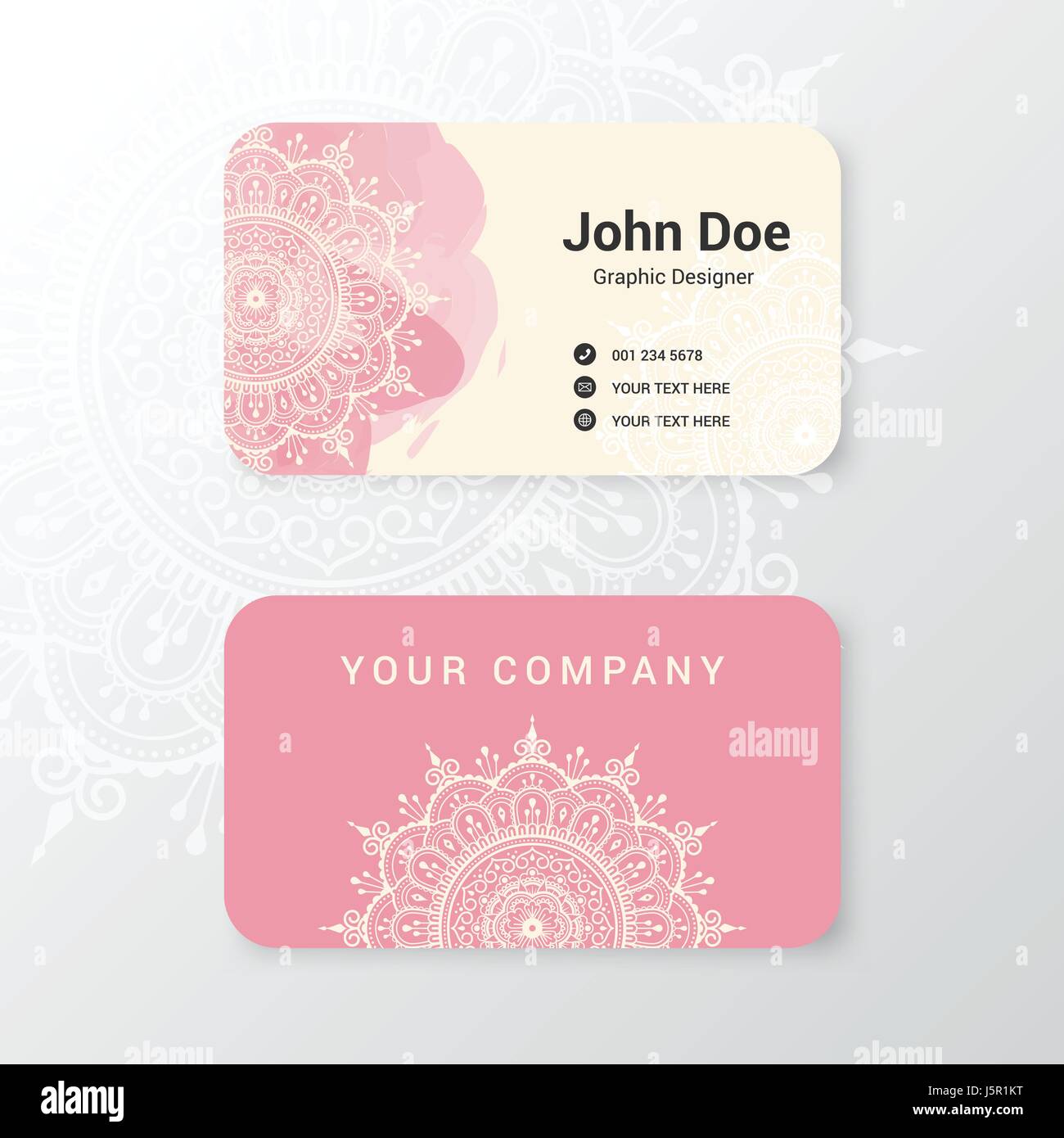 beautiful business name card template design with mandala