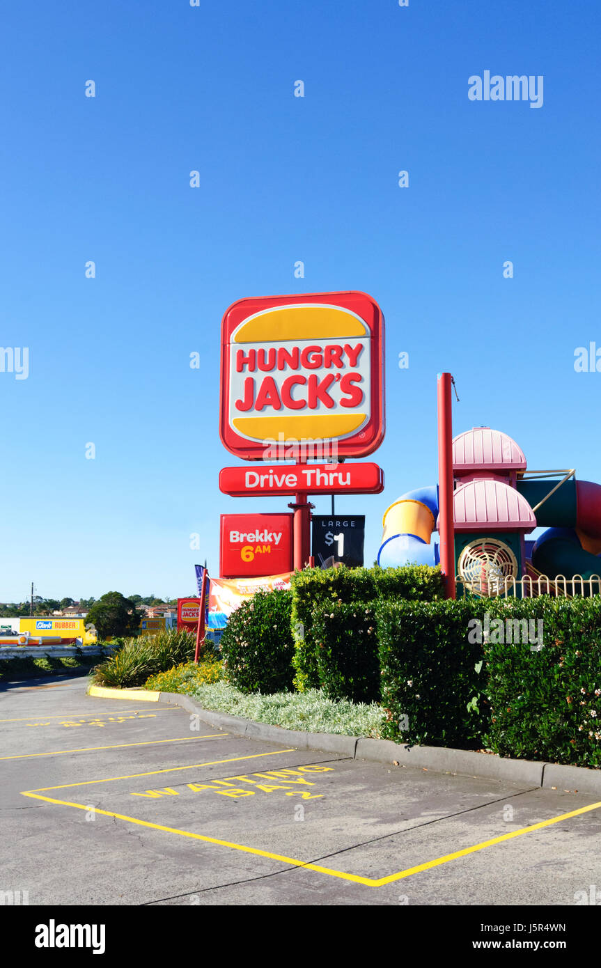 Hungry Jack's Drive Thru Shop, New South Wales, NSW, Australia Stock Photo