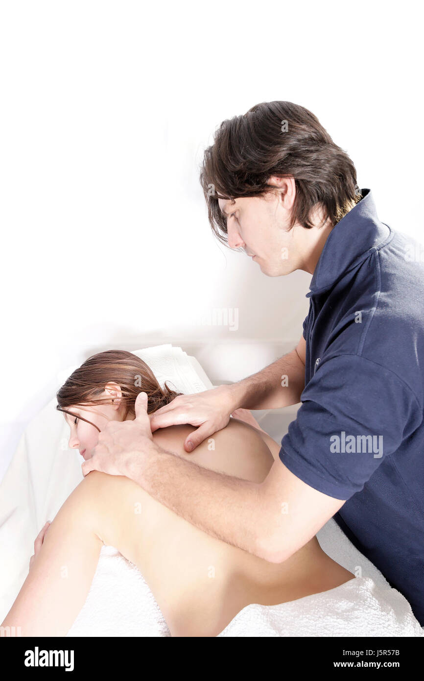 woman hand hands health relaxation upper part of the body recuperation back Stock Photo