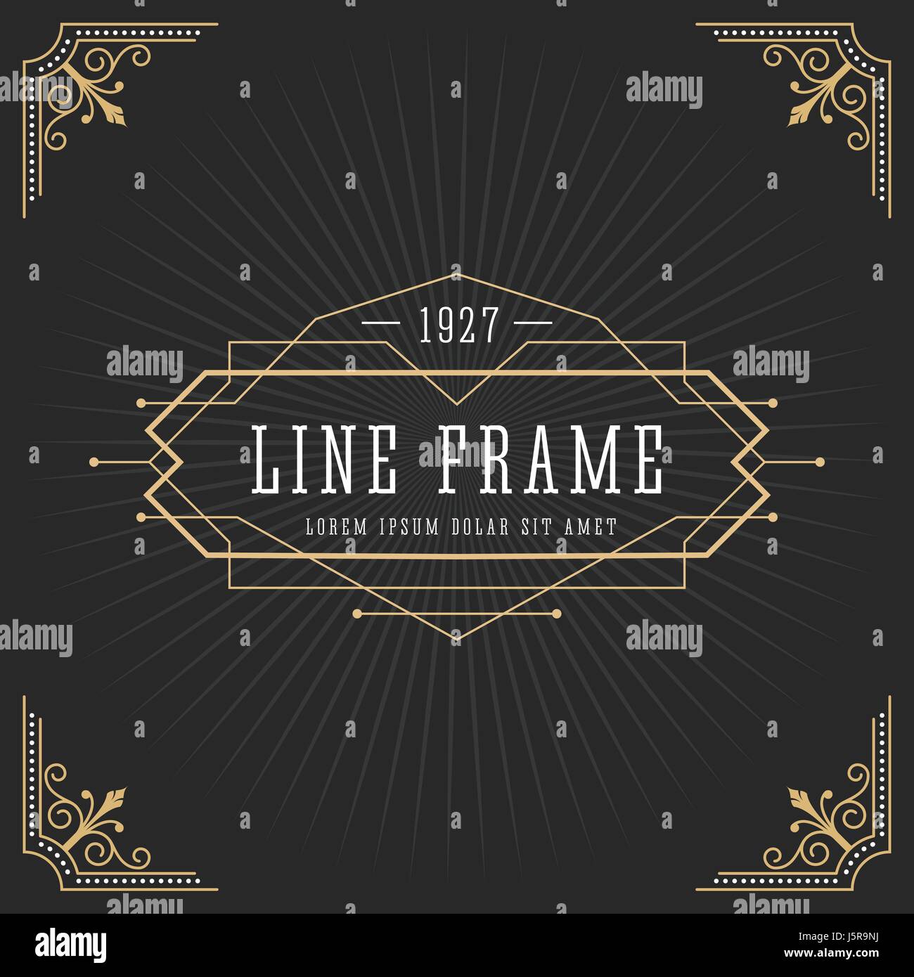 Vintage line frame design for labels, banner, logo, emblem, apparel, t ...