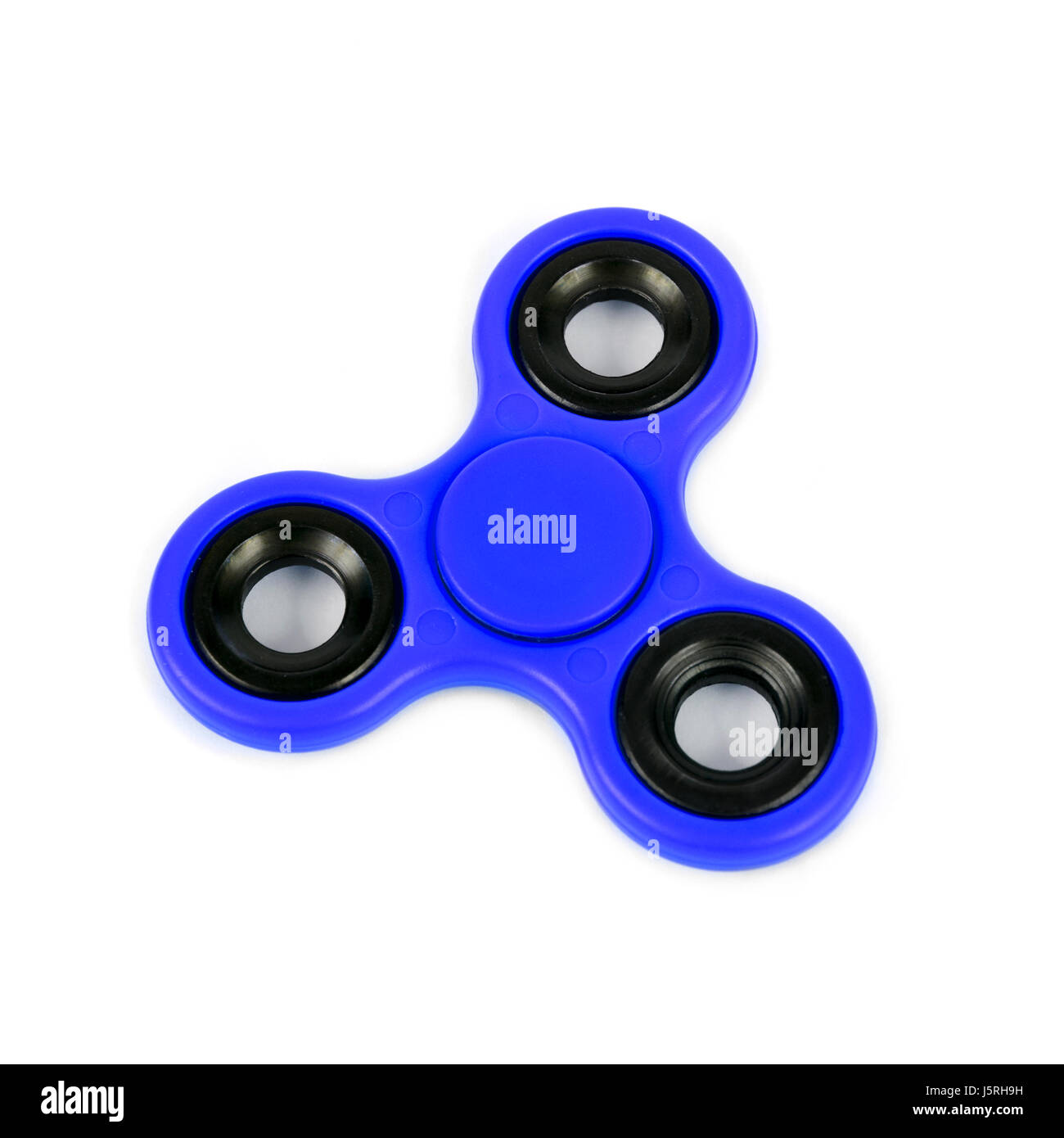 a blue fidget spinner on a white background Stock Photo
