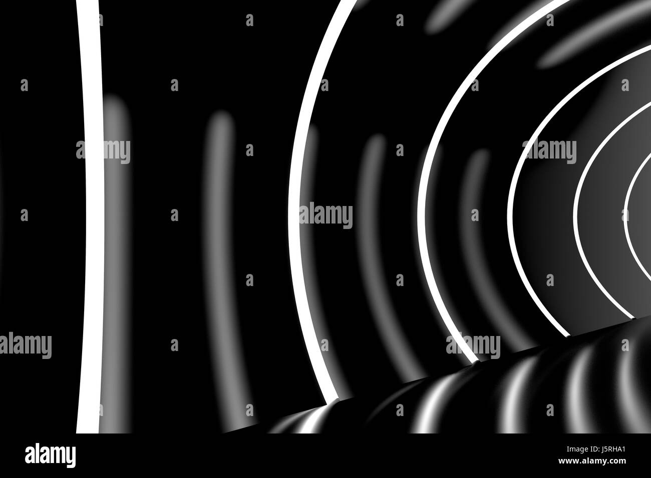 Abstract black glossy interior with glow lines. 3d rendering Stock ...