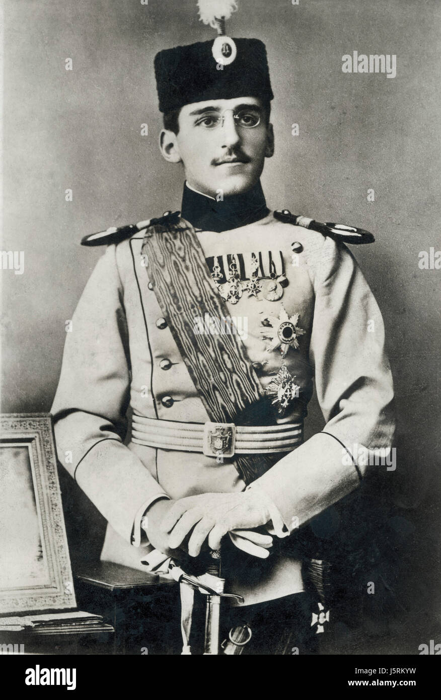 Crown Prince Alexander of Serbia, (1888-1934), later Alexander I, King of Yugoslavia, Portrait, 1912 Stock Photo