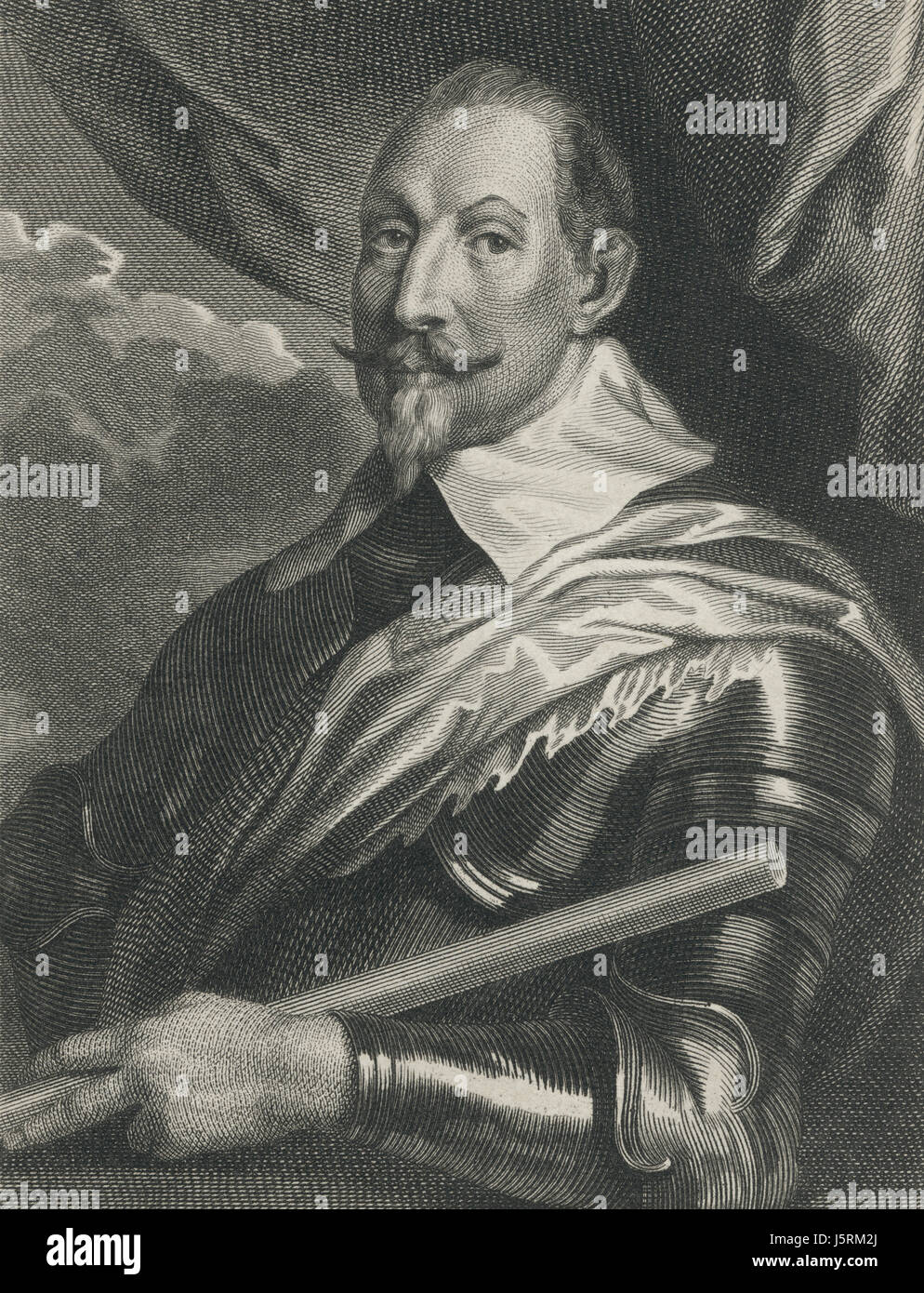 Gustavus Adolphus (1594-1632), King of Sweden, Engraving, 1800's Stock Photo